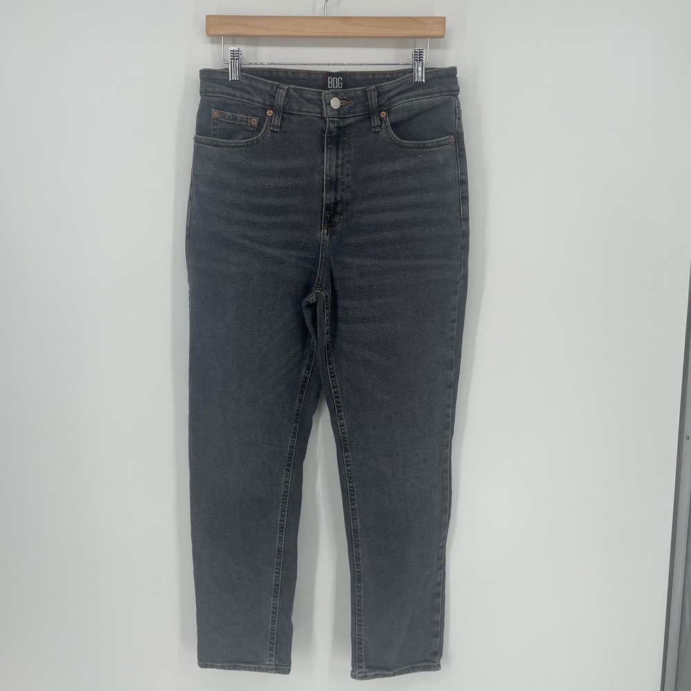 BDG Urban Outfitters Girlfriend High Rise Jeans Gray Faded Black Denim Size 31
